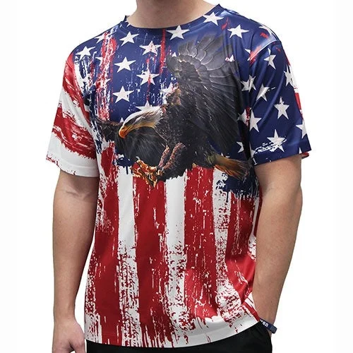 Men's American Flag Sublimation Eagle T-Shirt