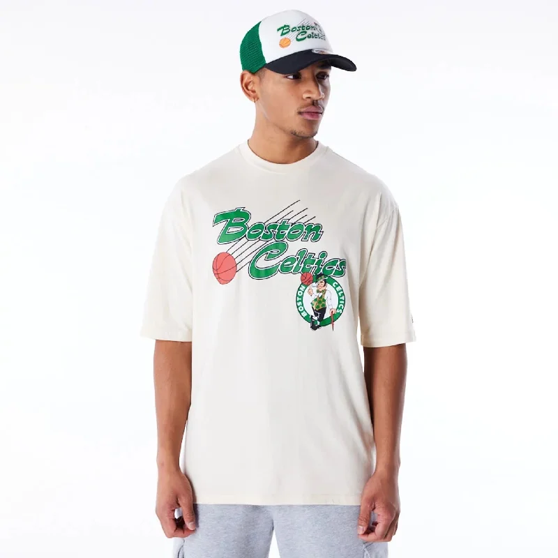 Boston Celtics NBA Script Stone Oversized T-Shirt