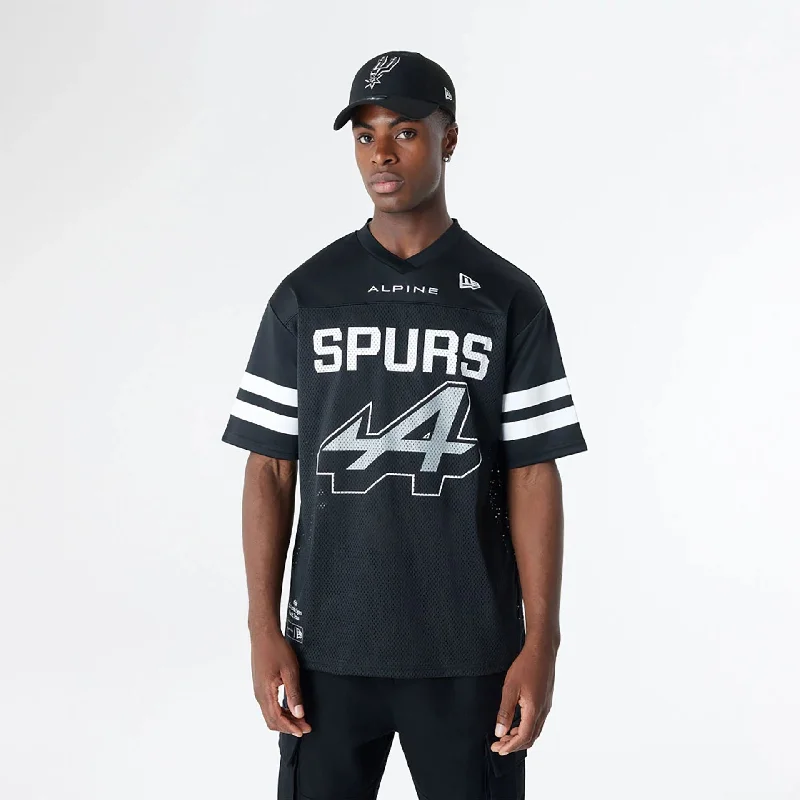 BTW Alpine F1 Racing x San Antonio Spurs Black Mesh T-Shirt