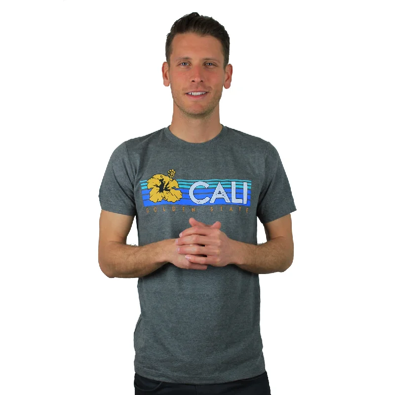 Cali Golden State Hibiscus Asst Colors Mens Lightweight Fitted T-Shirt/tee