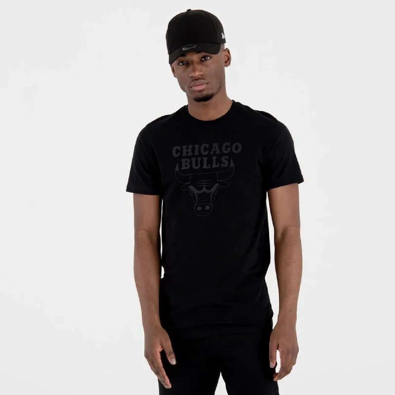 Chicago Bulls NBA Regular Black On Black T-Shirt