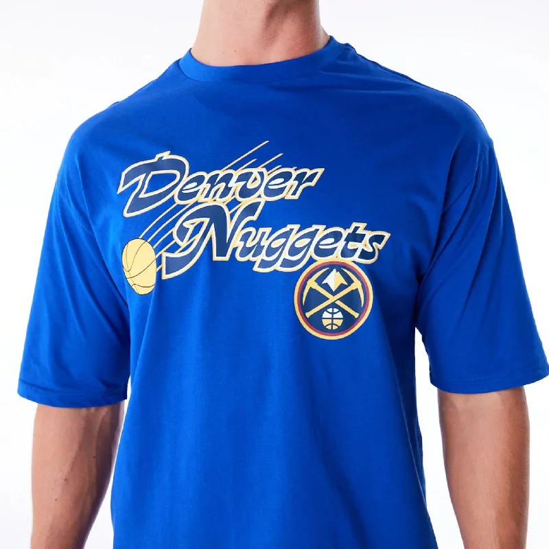 Denver Nuggets NBA Script Blue Oversized T-Shirt