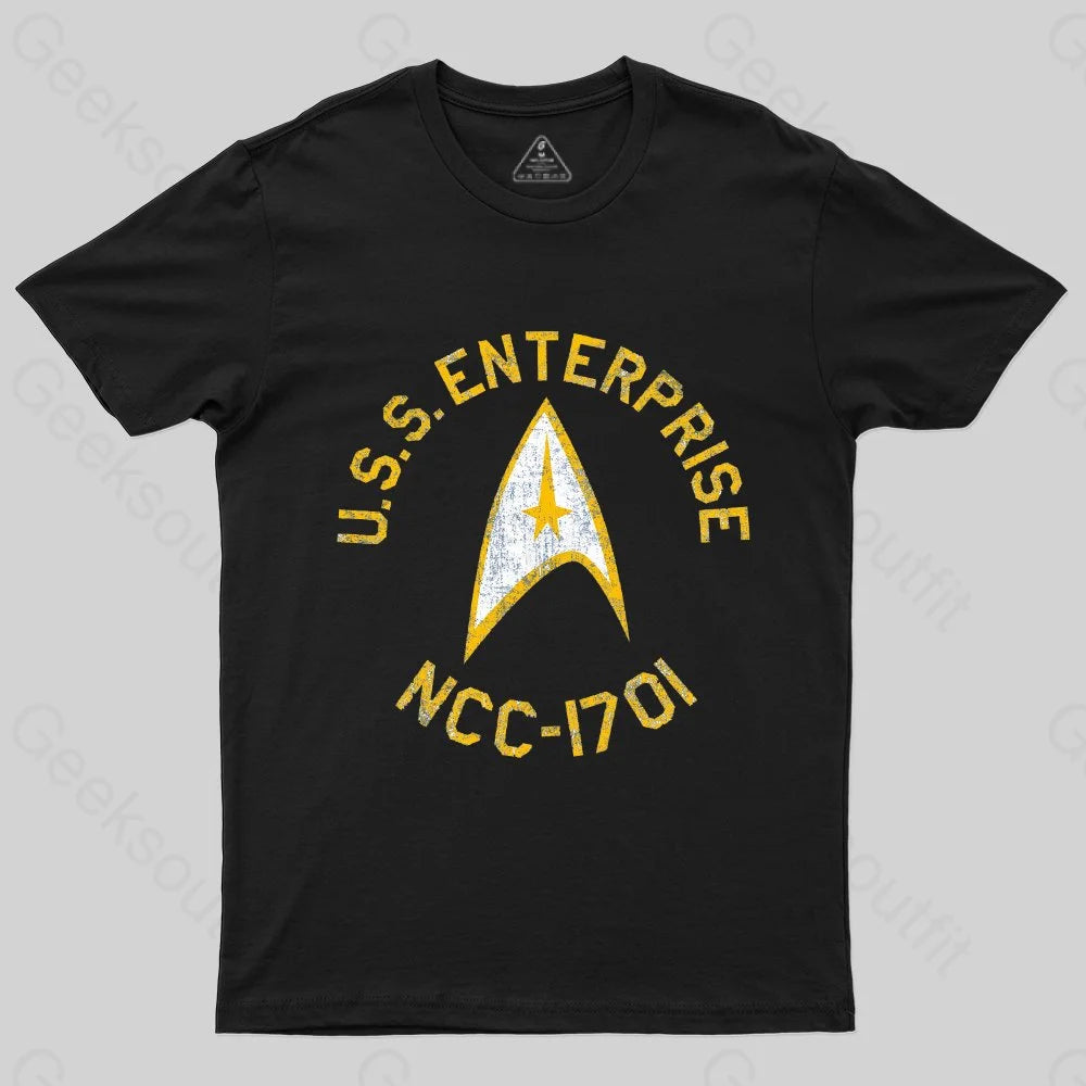 Distressed Cosmic Voyage Collegiate Nerd T-shirt