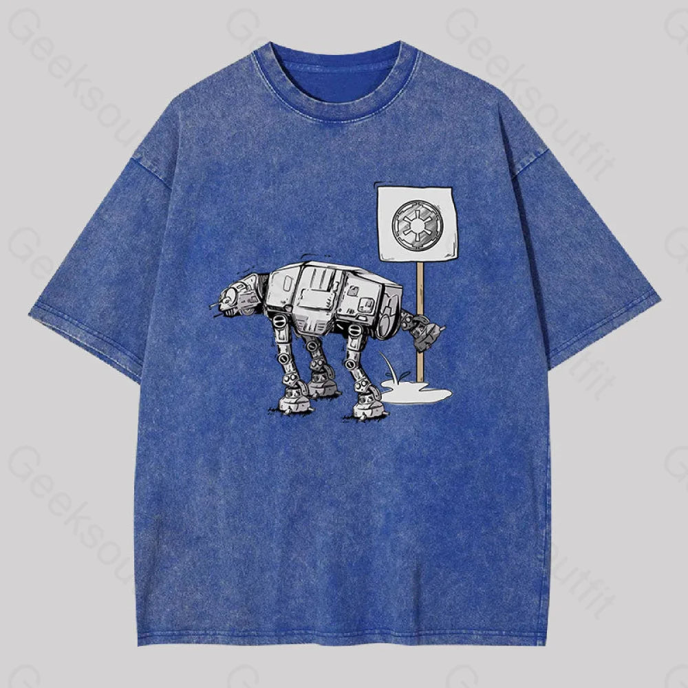 Funny AT-AT Geek Washed T-shirt