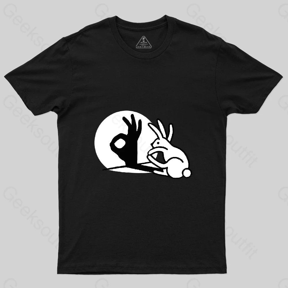 Funny Bunny OK Hand Shadow T-Shirt