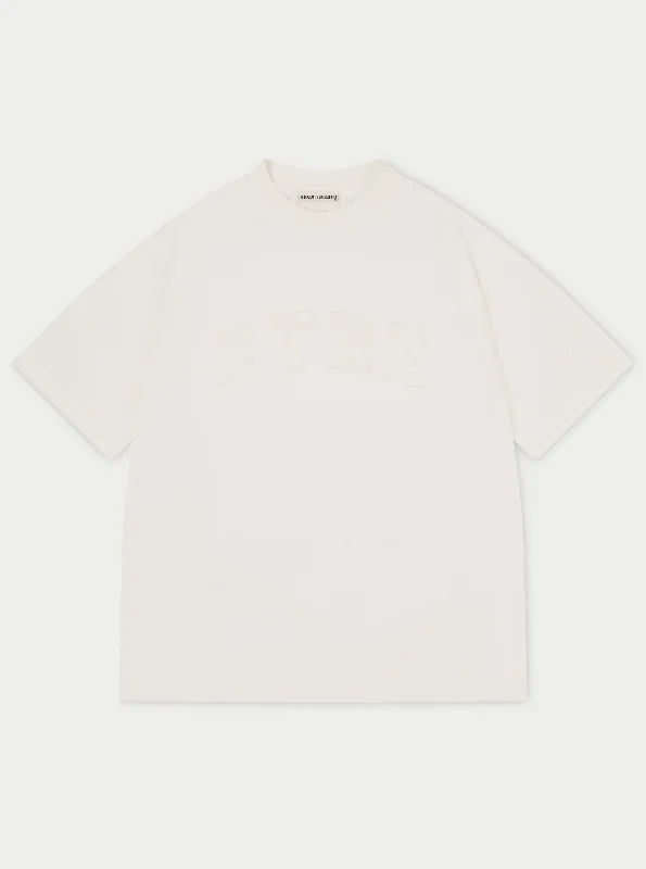 HEAVYWEIGHT CTRE APPLIQUE T-SHIRT - OFF WHITE