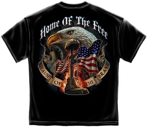 Home of the Free Because of the Brave Mens T-Shirt