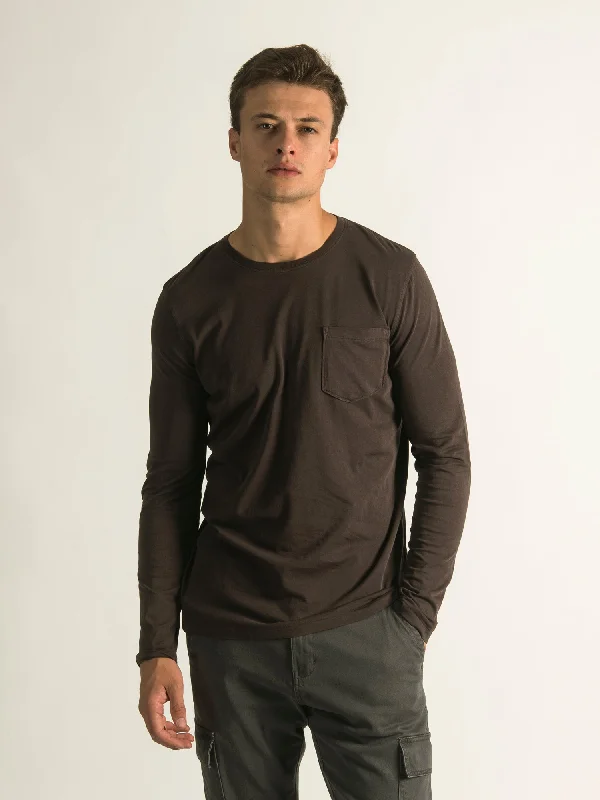 KOLBY GARMENT DYE LONG SLEEVE POCKET T-SHIRT - CLEARANCE