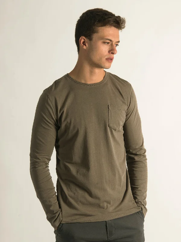 KOLBY GARMENT DYE LONG SLEEVE POCKET T-SHIRT - CLEARANCE