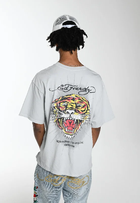 Mens Melrose-Tiger Relaxed T-Shirt - Grey