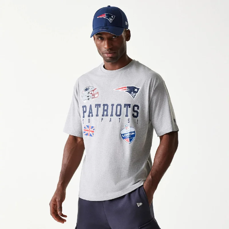 New England Patriots NFL Games Collegiate Grey Oversized T-Shirt