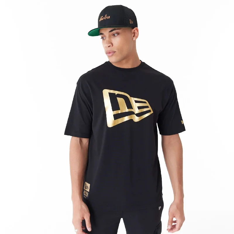 New Era Flag Black Oversized T-Shirt