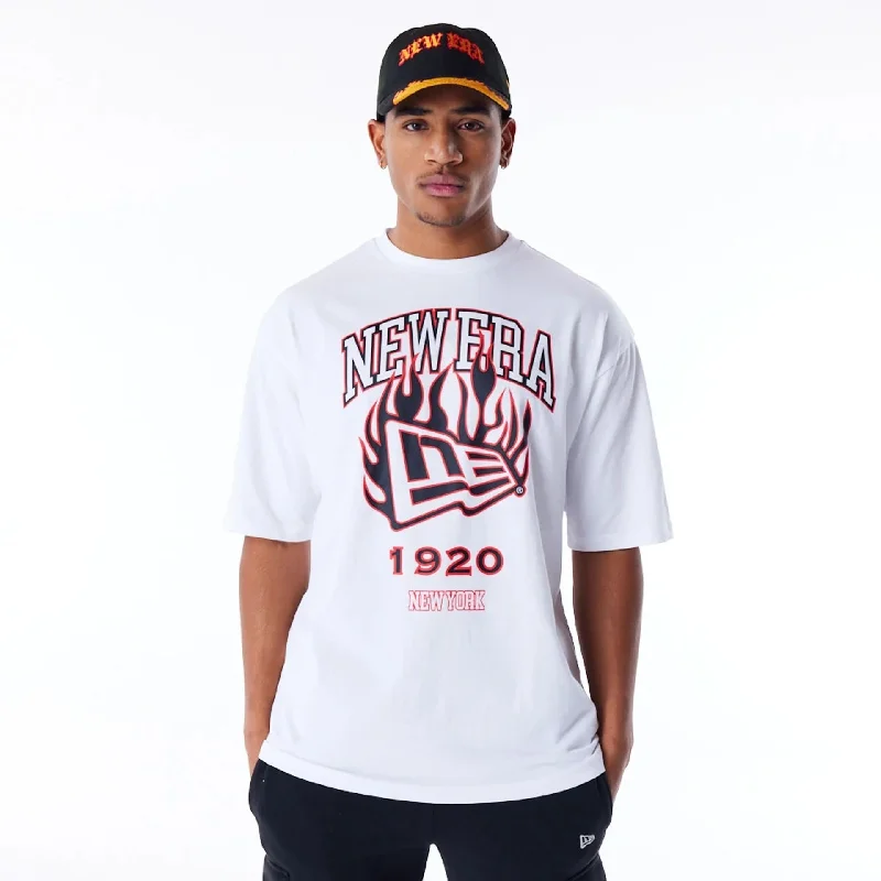 New Era Flag Flame White Oversized T-Shirt