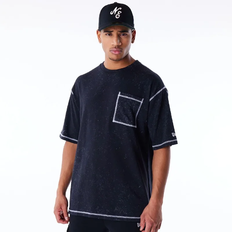 New Era Wash Black Oversized T-Shirt