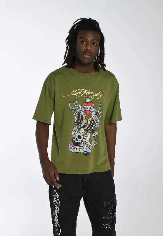 Mens New York City T-Shirt - Khaki