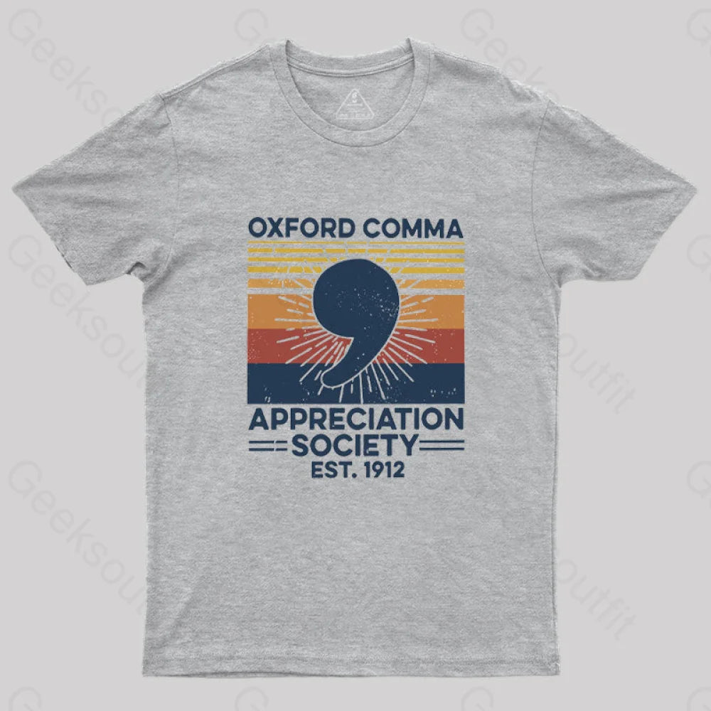 Retro Oxford Comma Appreciation Society T-Shirt