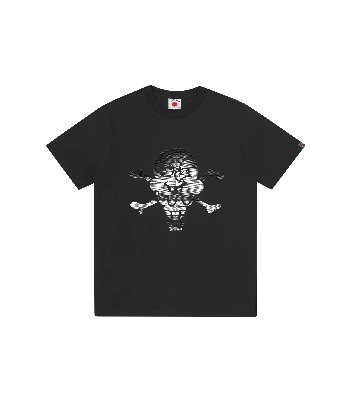 RHINESTONE CONES & BONES T-SHIRT - BLACK