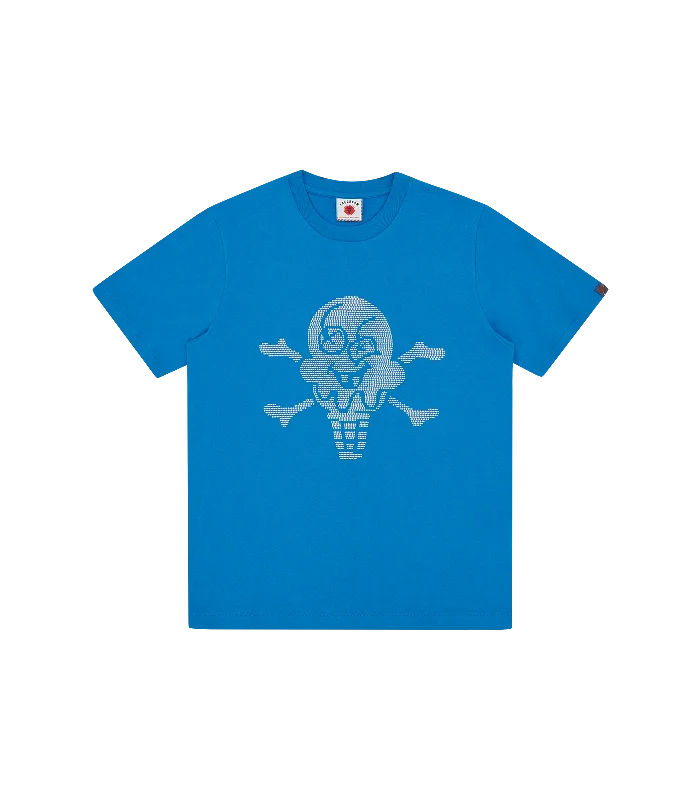 RHINESTONE CONES & BONES T-SHIRT - BLUE