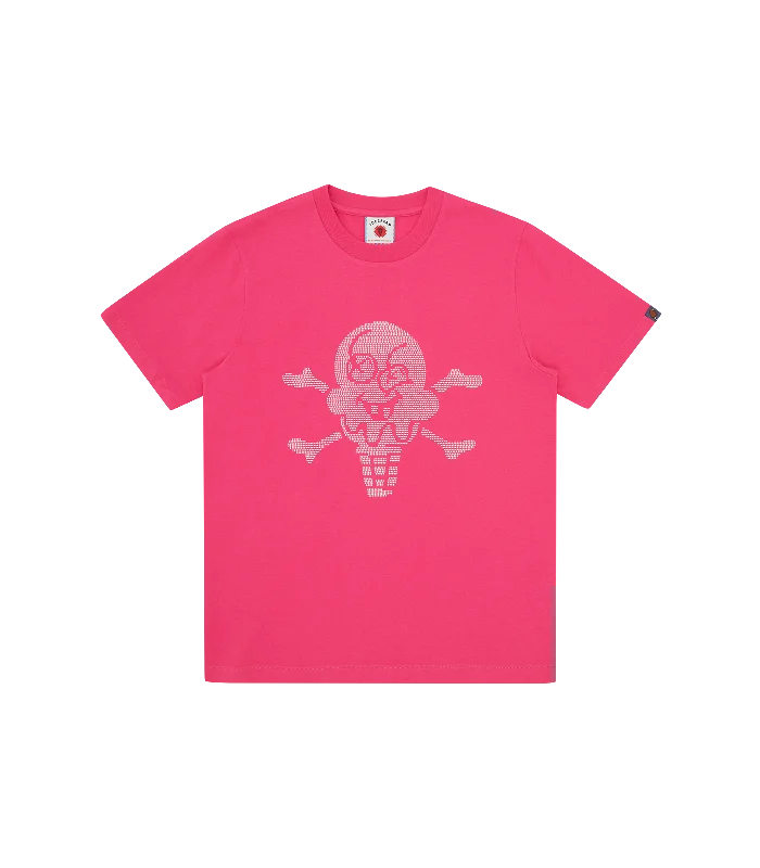 RHINESTONE CONES & BONES T-SHIRT - PINK