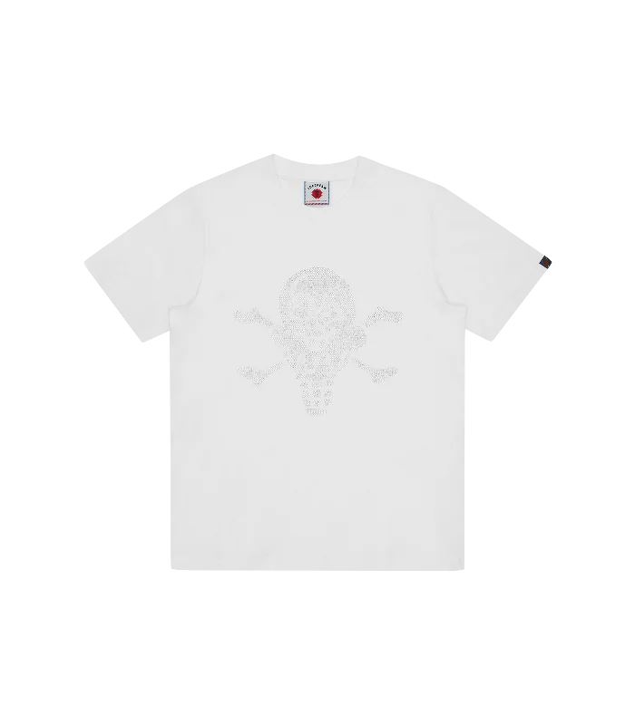 RHINESTONE CONES & BONES T-SHIRT - WHITE