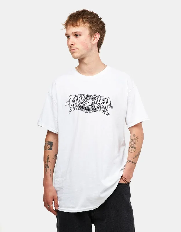 Thrasher x Anti Hero Mag Banner T-Shirt - White