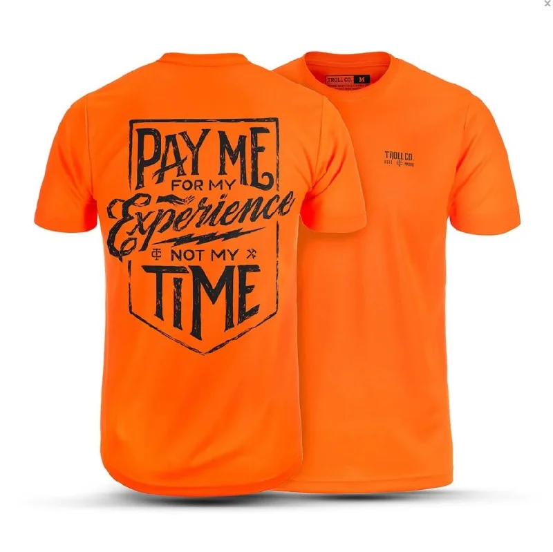 Troll Co. Men's Pay Me Short Sleeve Crewneck T-Shirt_Bright Orange