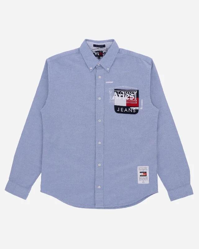 Tommy x Aries Remade: Overprinted Pocket Shirt Blue