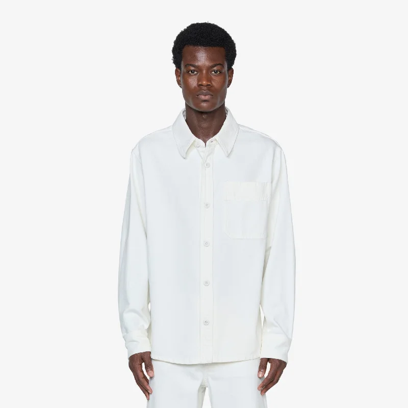 Basile Brodée Poitrine Overshirt Eggshell