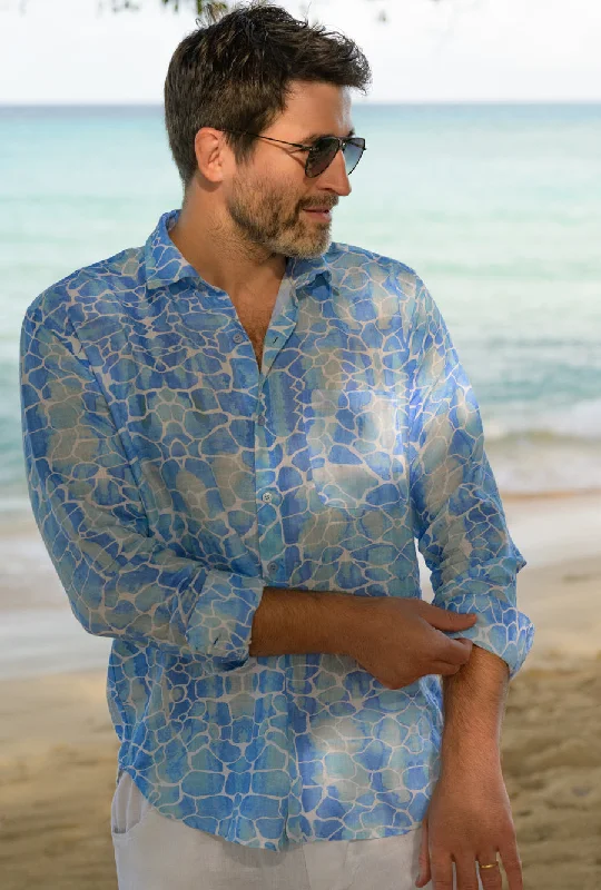 BLUE PEBBLES MEN'S LINEN SHIRT