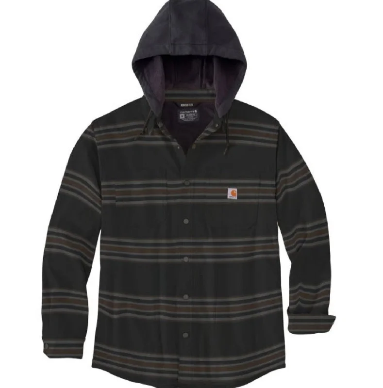 Carhartt Men's Flannel Fleece-Lined Snap Hooded Shirt Jac