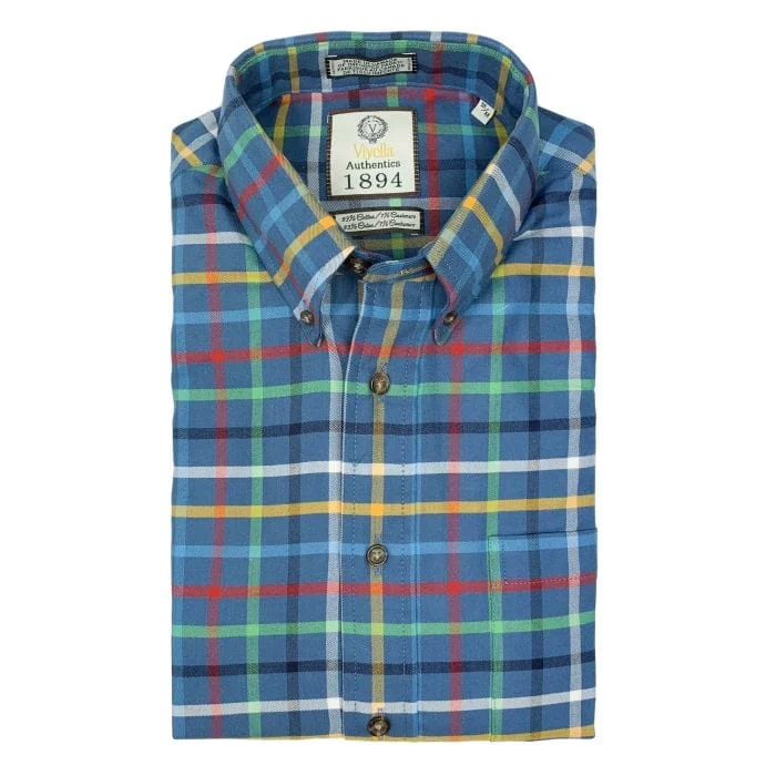 Viyella Cotton & Cashmere Plaid Long Sleeve Sport Shirt - 559472 16