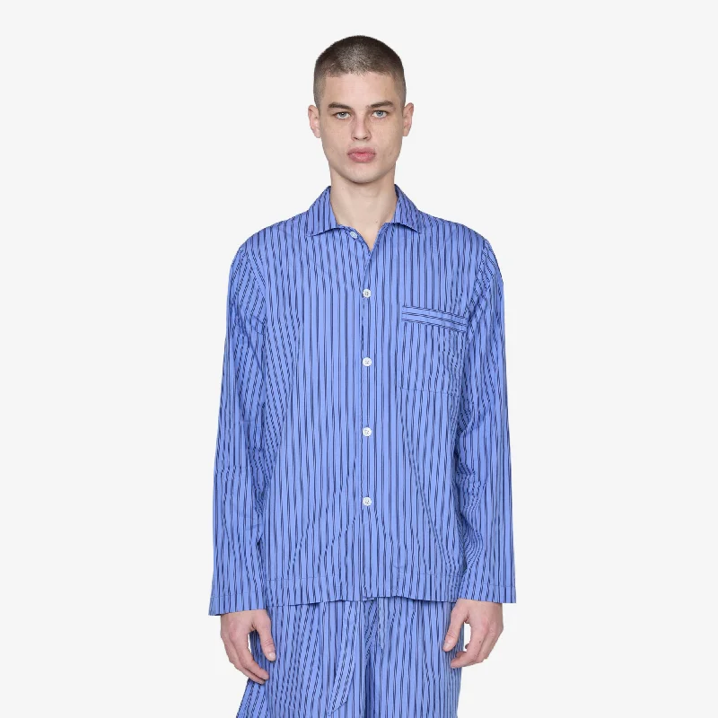 Cotton Poplin Pyjama Shirt Boro Stripes