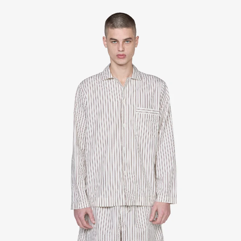 Cotton Poplin Pyjama Shirt Hopper Stripes