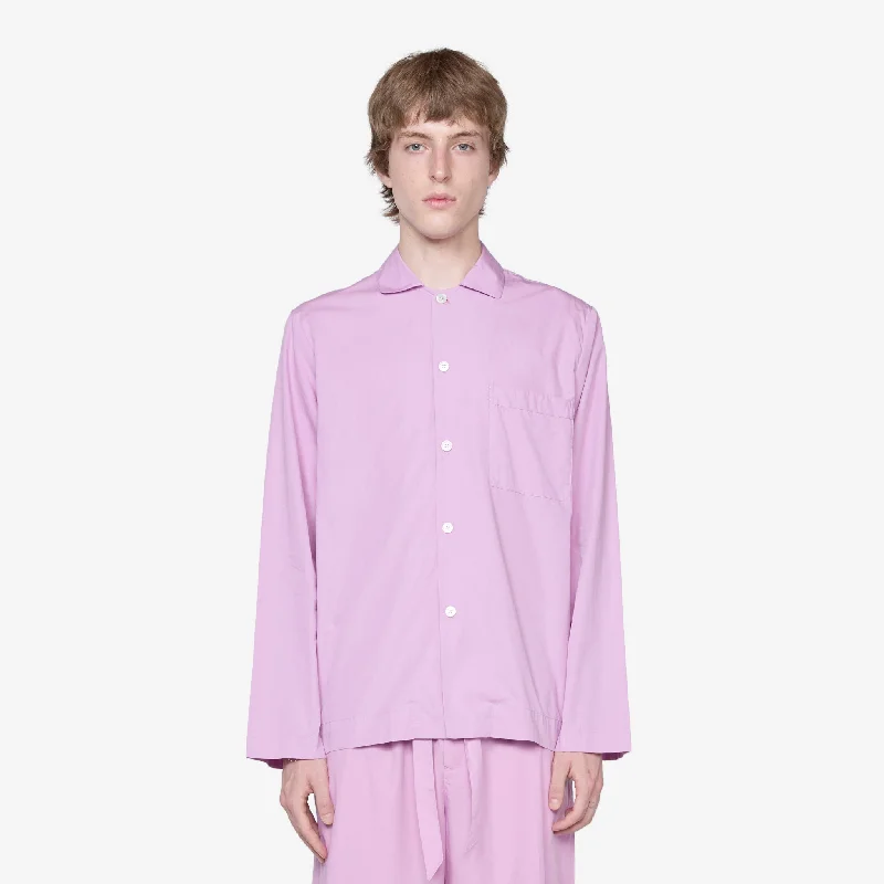 Cotton Poplin Pyjama Shirt Purple Pink