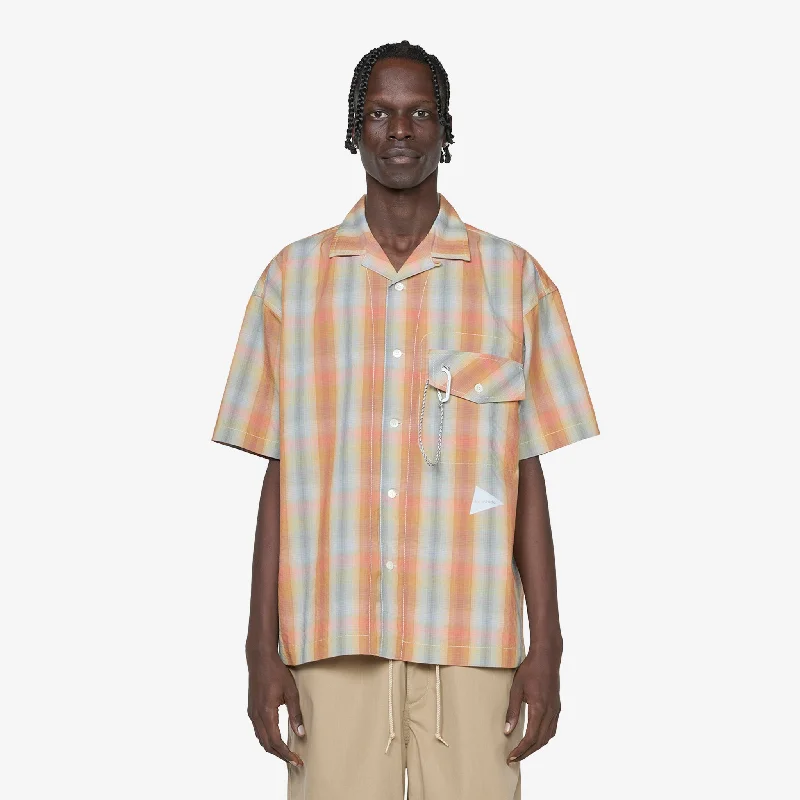 Dry Check Open Short Sleeve Shirt Orange