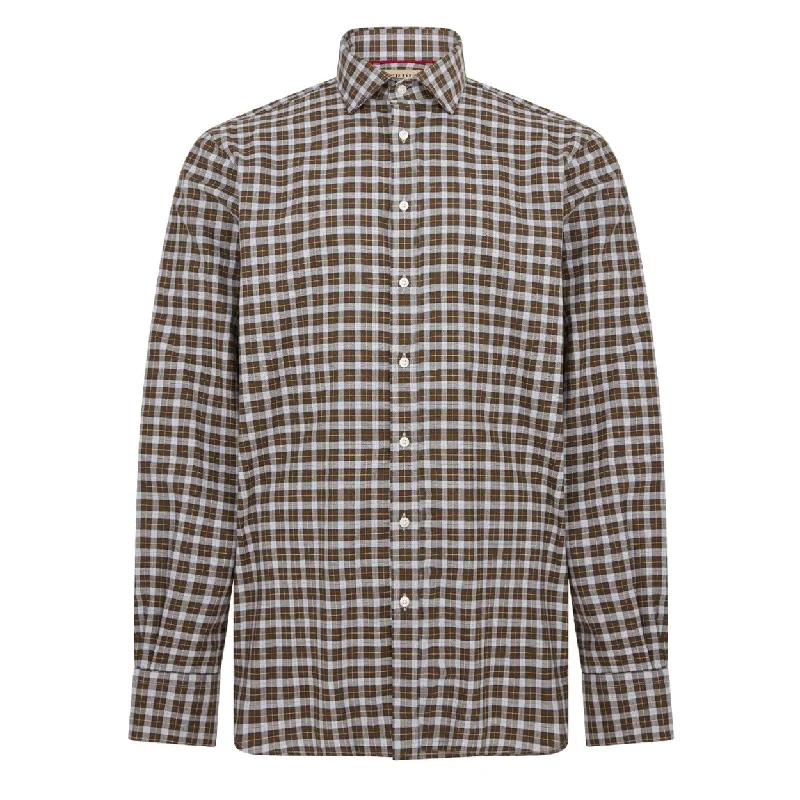 James Purdey Purdey Fit Mid Check Shirt Olive