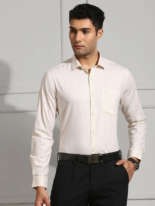 Men 100% Cotton Cream Shirt CL2 GT36