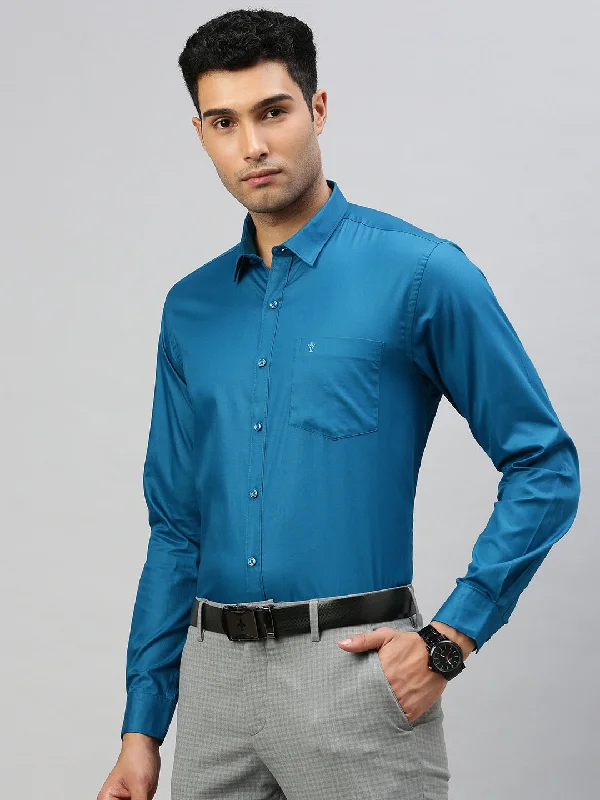 Men 100% Cotton Shirt Blue T47 TW6