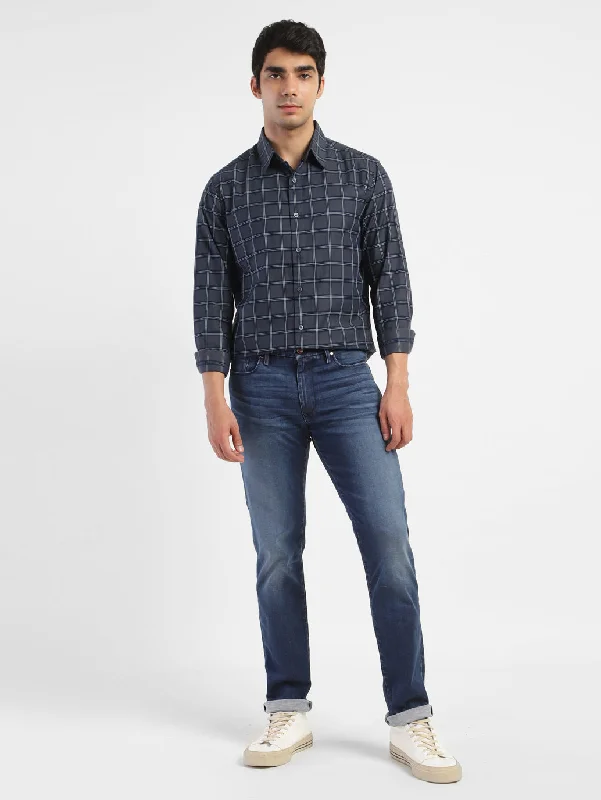 Men's Checkered Spread Collar Shirt