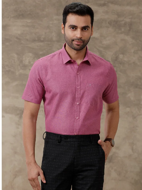 Men Cotton Formal Half Sleeves Pink Shirt T1 GC16