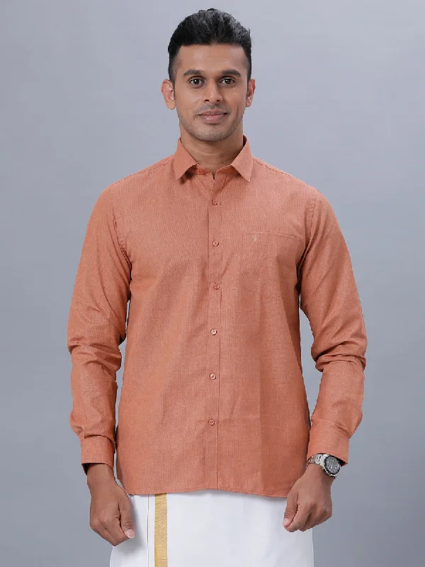 Men Cotton Shirt Full Sleeves Brown Colour T1 GC18