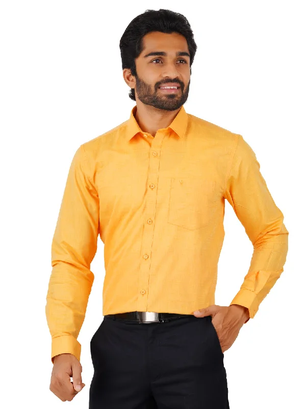 Men Cotton Rich Shirt Yellow T16 CO8