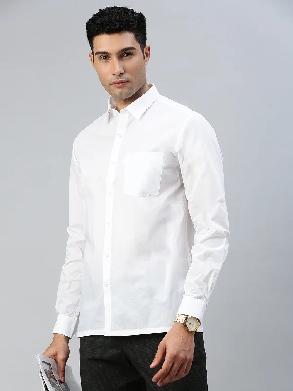 Men Cotton Rich White Shirt_Coolex