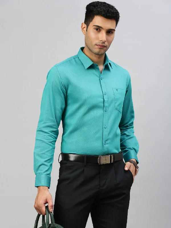 Men Cotton Rich Shirt Pine Green