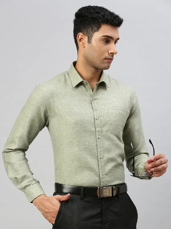 Men Cotton Rich Shirt Green T7 CG16