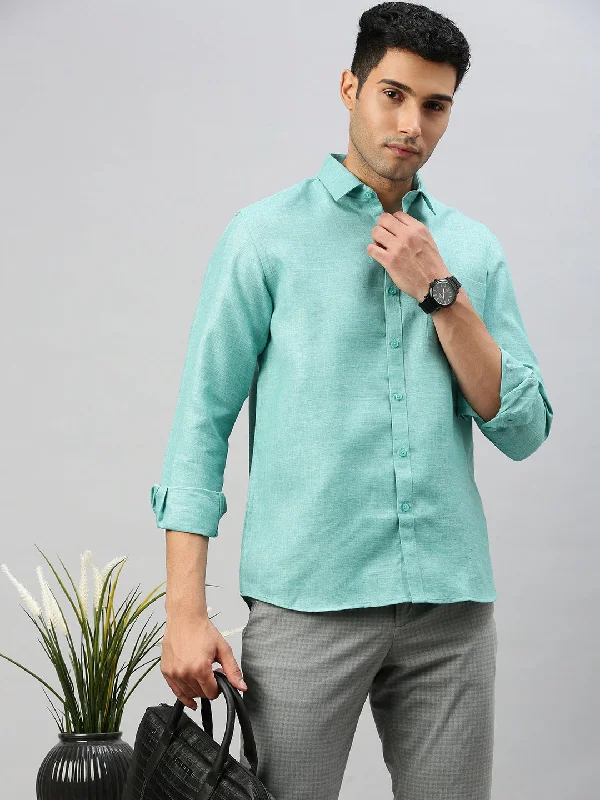 Men Cotton Rich Shirt Green T7 CG14