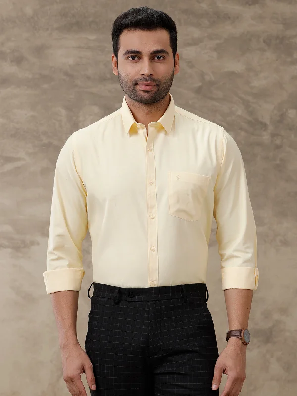 Men Cotton Rich Shirt Light Yellow T40 TP5