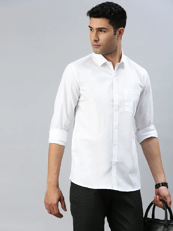 Men Smart Fit Cotton White Shirt Global