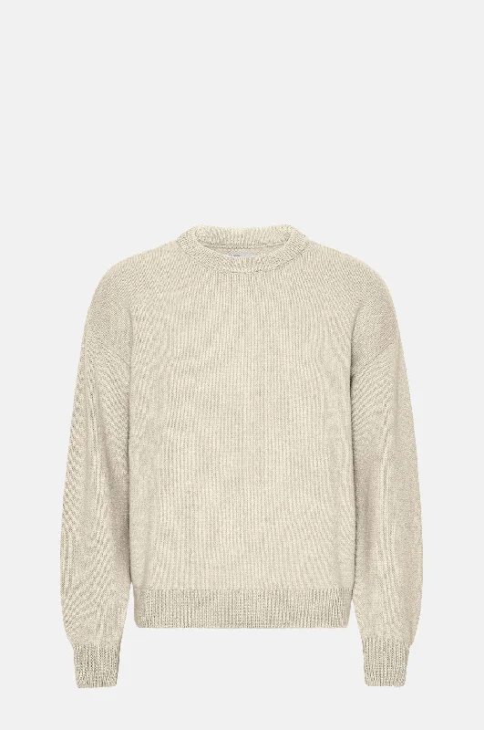 Oversized Merino Wool Crew Ivory White