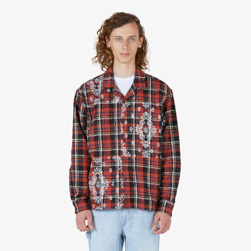 Paisley Printed Flannel Shirt Black